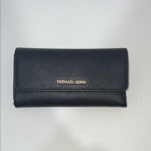 Michael Kors Black Wallet with Gold Logo